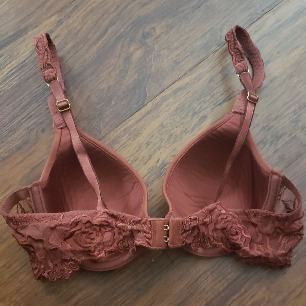 Wacoal Womens Rust Brown Floral Lace Bra Size 34B - Picture 4 of 4